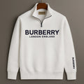 Berbry Half zipper Sweatshirt (White)